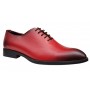Pantofi barbati office, eleganti din piele naturala, Rosu Zircon, TEST65RZ